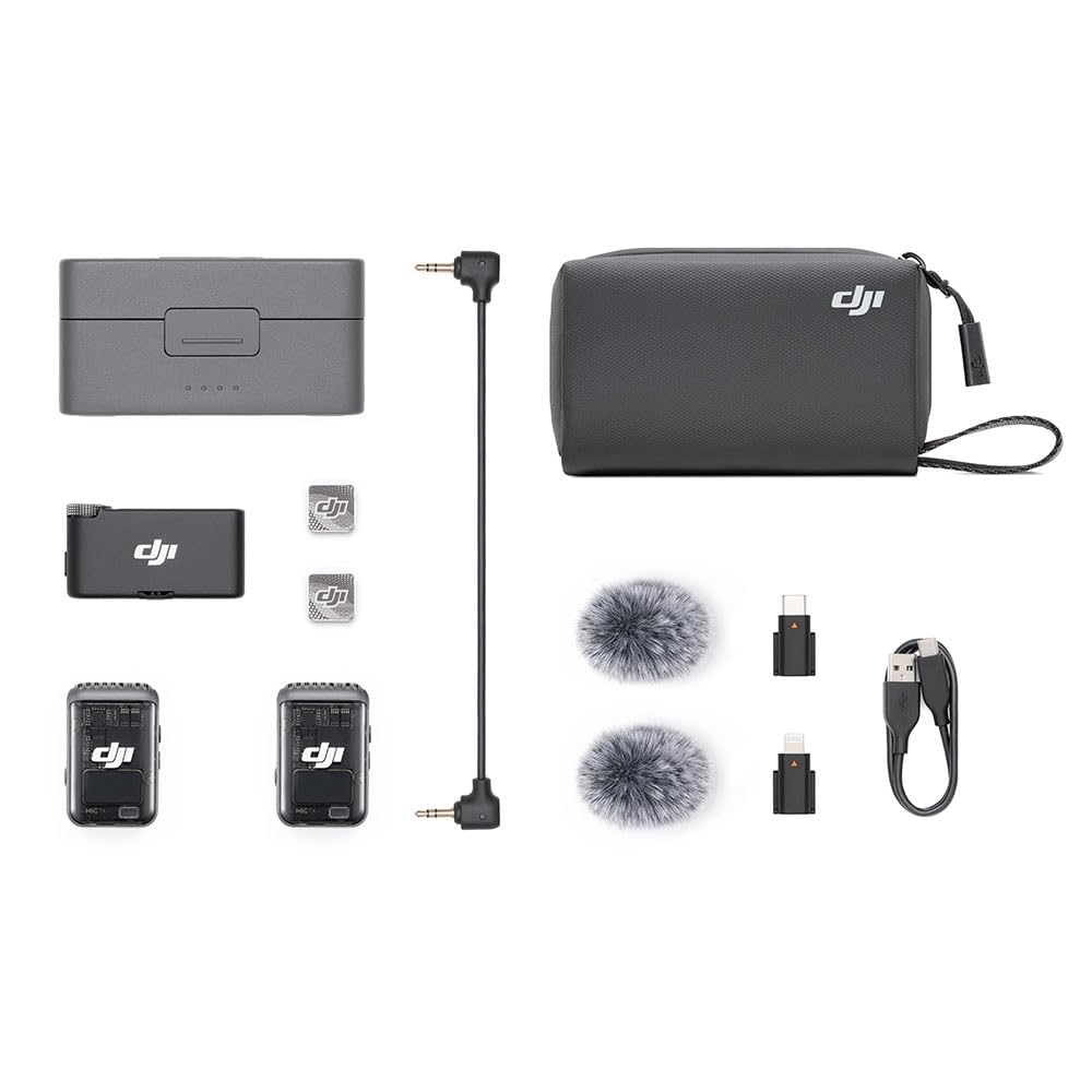 Microfone DJI Mic 2 (2 TX Microfone + 1 RX Receptor + 1 Case de carregamento) BR - Disponível AMÉRICA