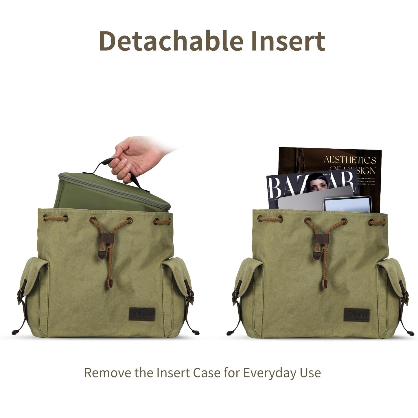 🎒 Mochila Vintage para FotografĂa TARION Michael - Compacta, Estilo Retro e Impermeável com Bolsa RemovĂvel para Câmera