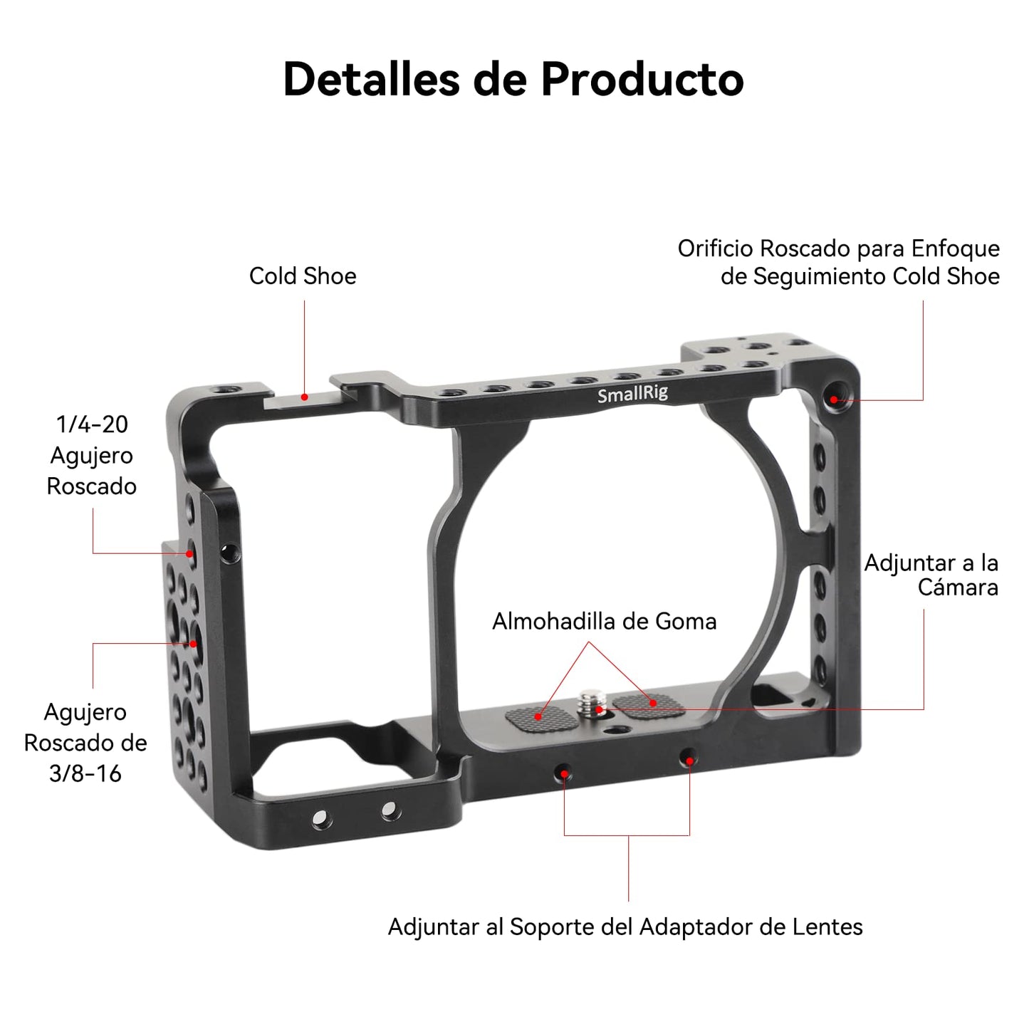 SmallRig 1661 – Cage para Sony A6000 / A6300 / ILCE-6000 / ILCE-6300 / NEX-7 – Preto