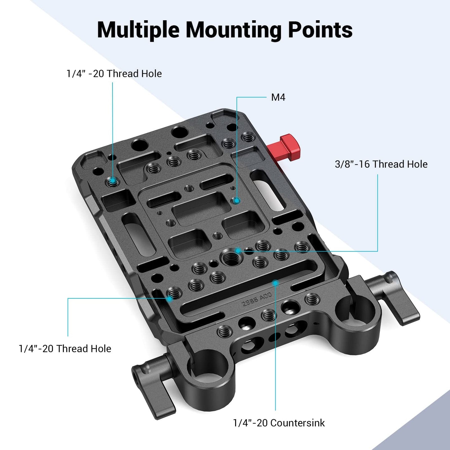 Placa de Bateria V-Mount SmallRig 3016 com Abrazadera de 15mm – Solução de Montagem Compacta e Versátil