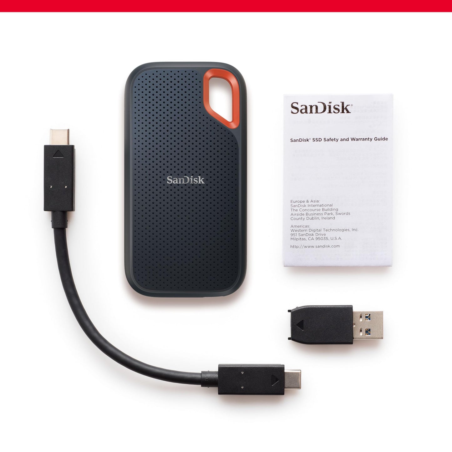 SanDisk 4TB Extreme SSD portátil, USB-C USB 3.2 Gen 2, Memoria de estado sólido NVMe externa, hasta 1050 MB/s, Clasificación IP65 de resistencia al agua y al polvo