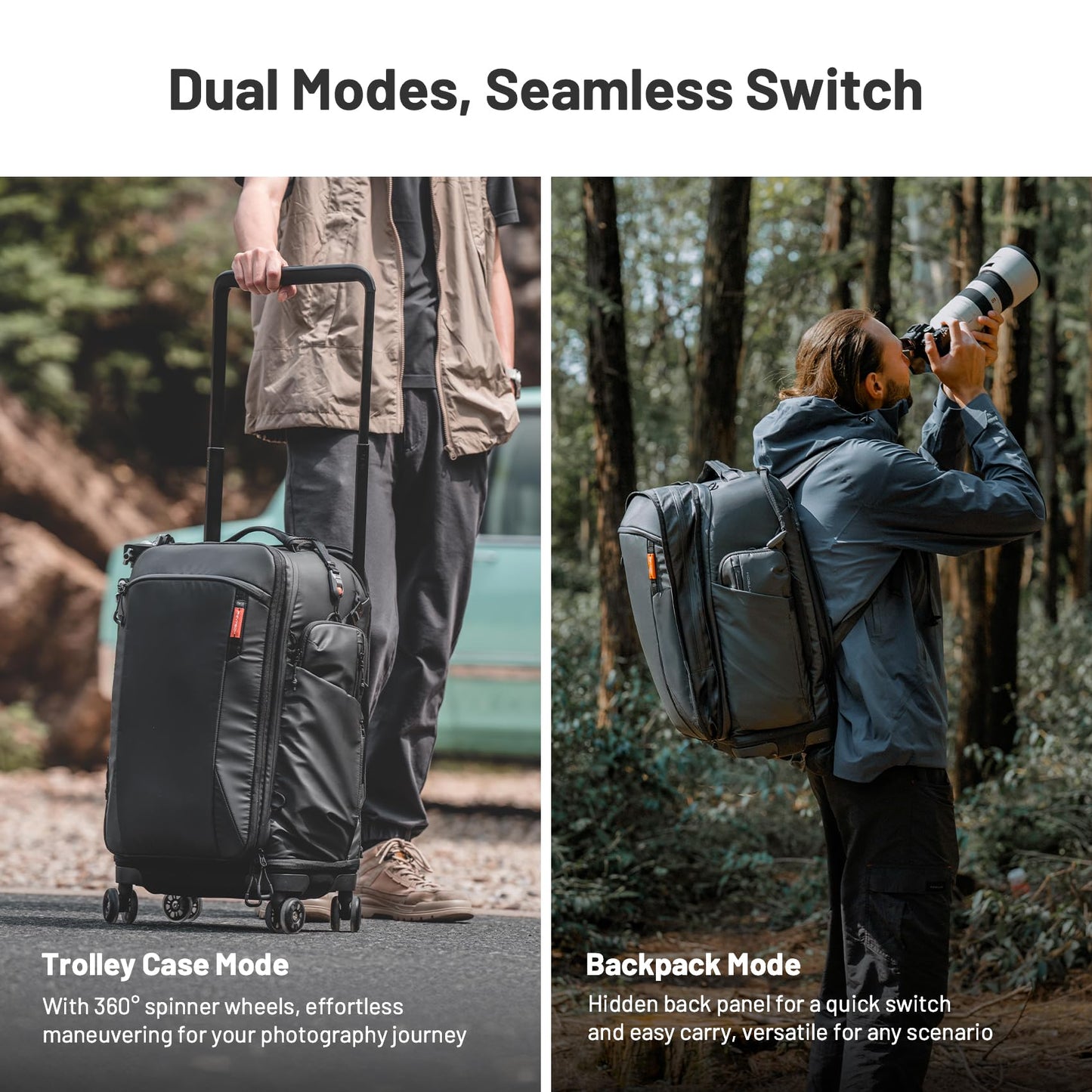 🎒 Mochila com Rodas PGYTECH - FlexĂvel, Organizada e de Alto Desempenho para Fotografia e Viagens