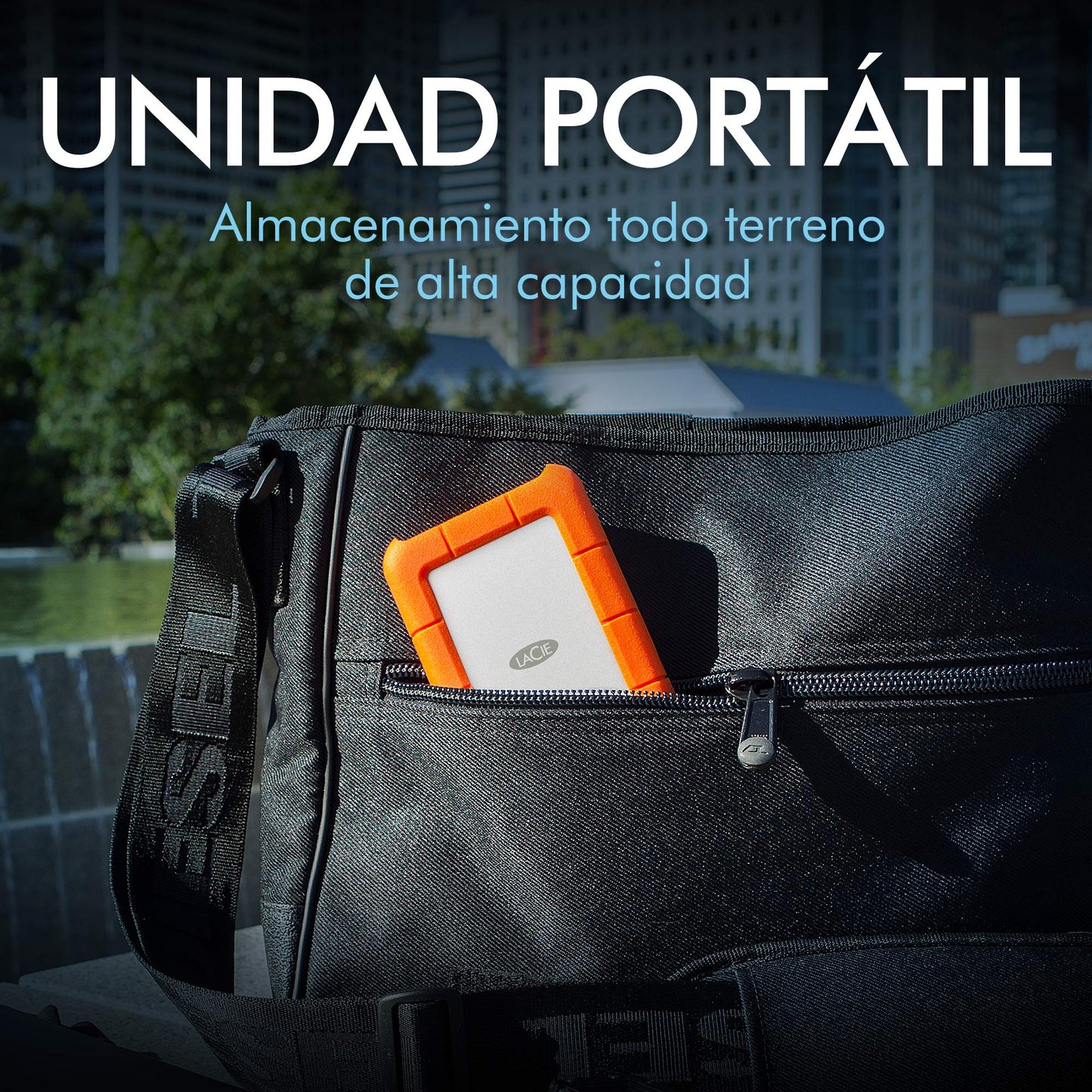 LaCie Rugged Mini, 5TB, disco duro externo portátil, para PC et Mac, Resistente a Golpes y caídas, 2 años Rescue Services (STJJ5000400)