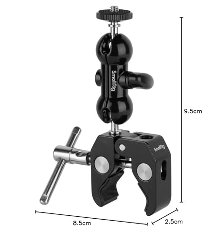 Súper Abrazadera SMALLRIG 1138B para Cámaras, Luces e Equipos - Compatível com GoPro, Câmeras de Ação e Mais