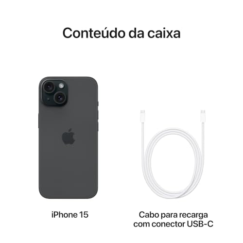 iPhone 15 - Preto - 128GB - A16 Bionic - Disponível AMERICA