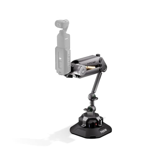 Tilta Hydra Alien Mini Kit de Ventosa Eletrônica - Cinza Titânio | Compatível com DJI Pocket 3 e outras câmeras de ação/Smartphones | Amortecimento Hidráulico | Braço Ajustável