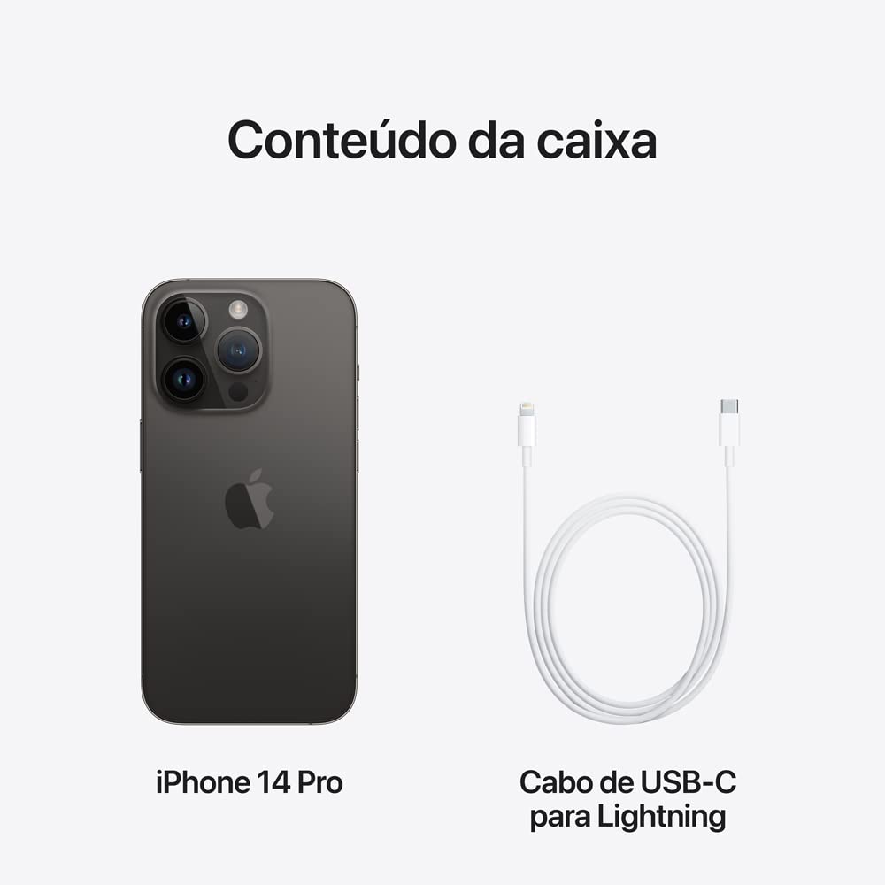 iPhone 14 Pro 128GB – Preto Espacial | Dynamic Island e Câmera de 48MP - Disponível AMÉRICA