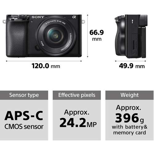 Sony Alpha 6100 - Câmera Mirrorless 24MP com Foco Automático Rápido e Gravação 4K - Disponível AMÉRICA