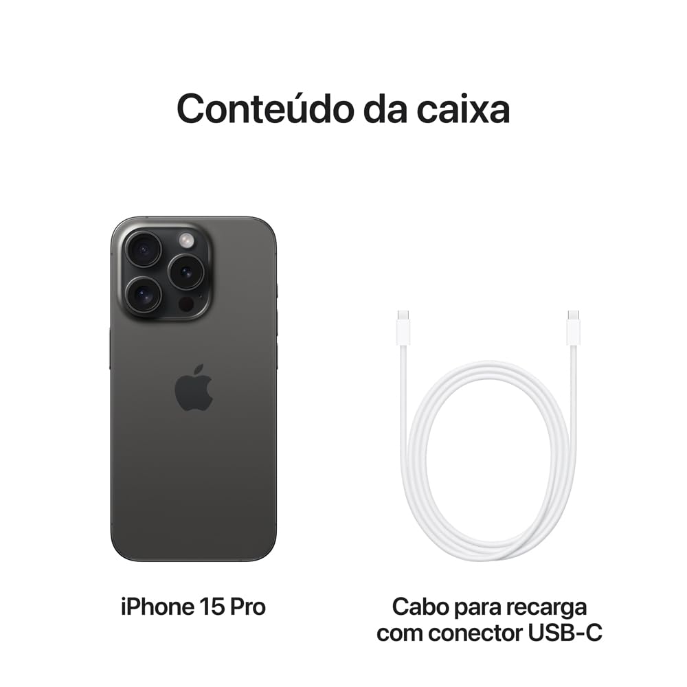 Apple iPhone 15 Pro (128 GB) — Titânio preto - Disponível AMÉRICA