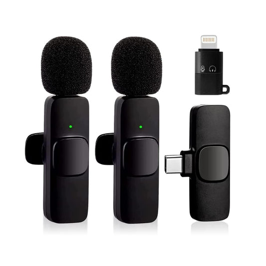 2 peças Microfone de lapela sem fio para telefone (Type C), microfone duplo sem fio para gravação de vídeo, transmissão ao vivo, vlog, YouTube, TikTok, Facebook, zoom - redução de ruído e plug-play. (Sem necessidade de APP/Bluetooth) (Andróide 2 peças)