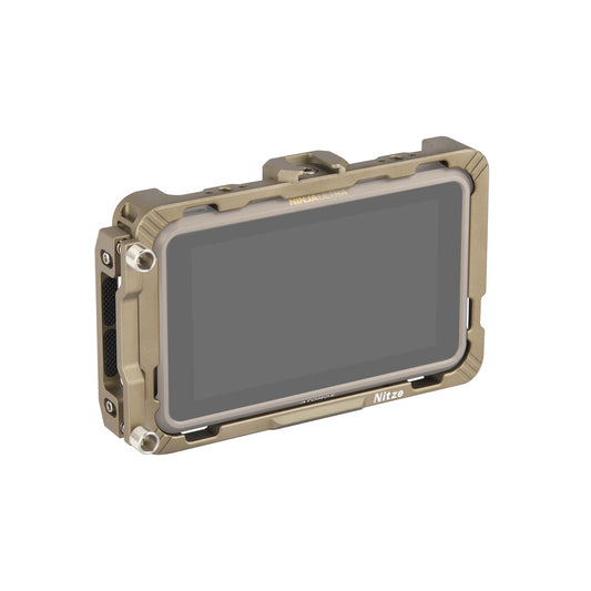 Nitze Jaula para Monitor Atomos Ninja/Ninja Ultra/Ninja V/Ninja V Plus/Zato Connect/Shinobi con Abrazadera para Cable HDMI, Zapata fría integrada y raíl NATO - JT-A05A