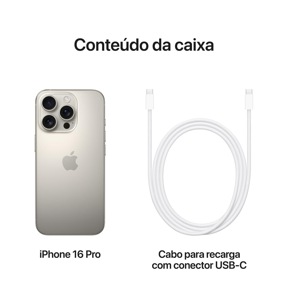 Apple iPhone 16 Pro (128 GB) – Titânio natural - Disponível AMÉRICA