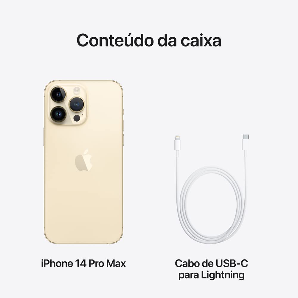 iPhone 14 Pro Max - 128GB - Dourado - Disponível AMÉRICA