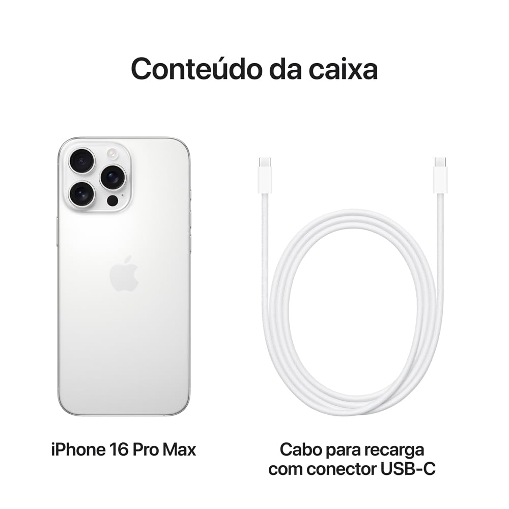 Apple iPhone 16 Pro Max (512 GB) – Titânio branco - Disponível AMÉRICA