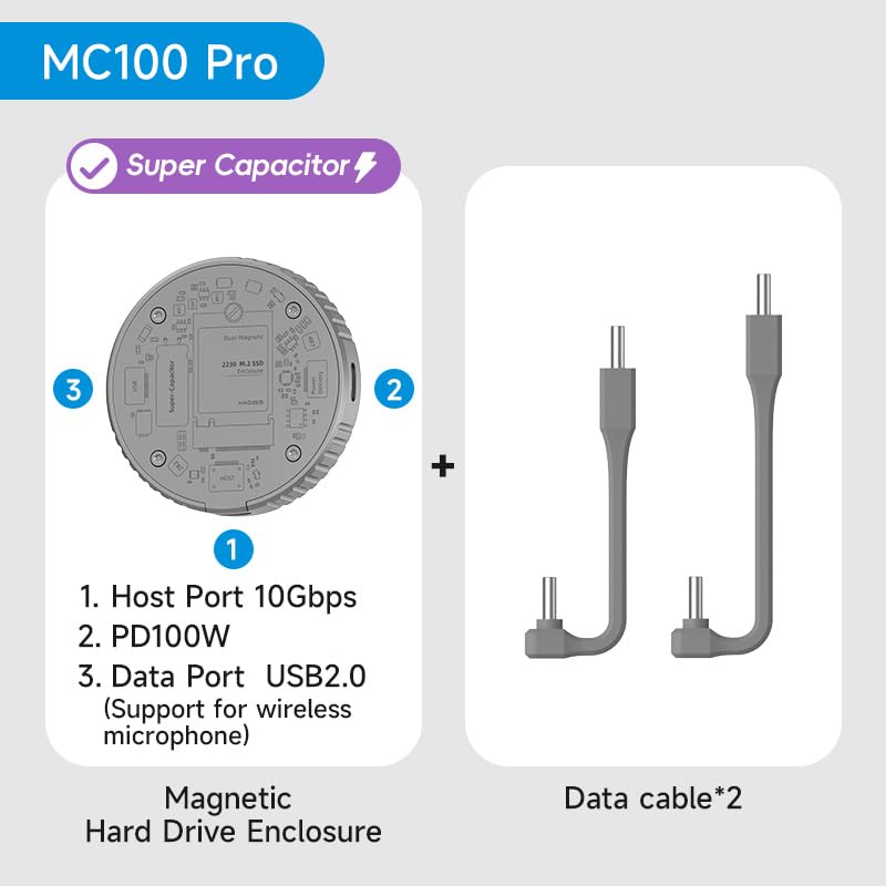 ✅ Hagibis MC100 Pro – Case SSD M.2 2230 NVMe 10Gbps com MagSafe e Proteção de Dados