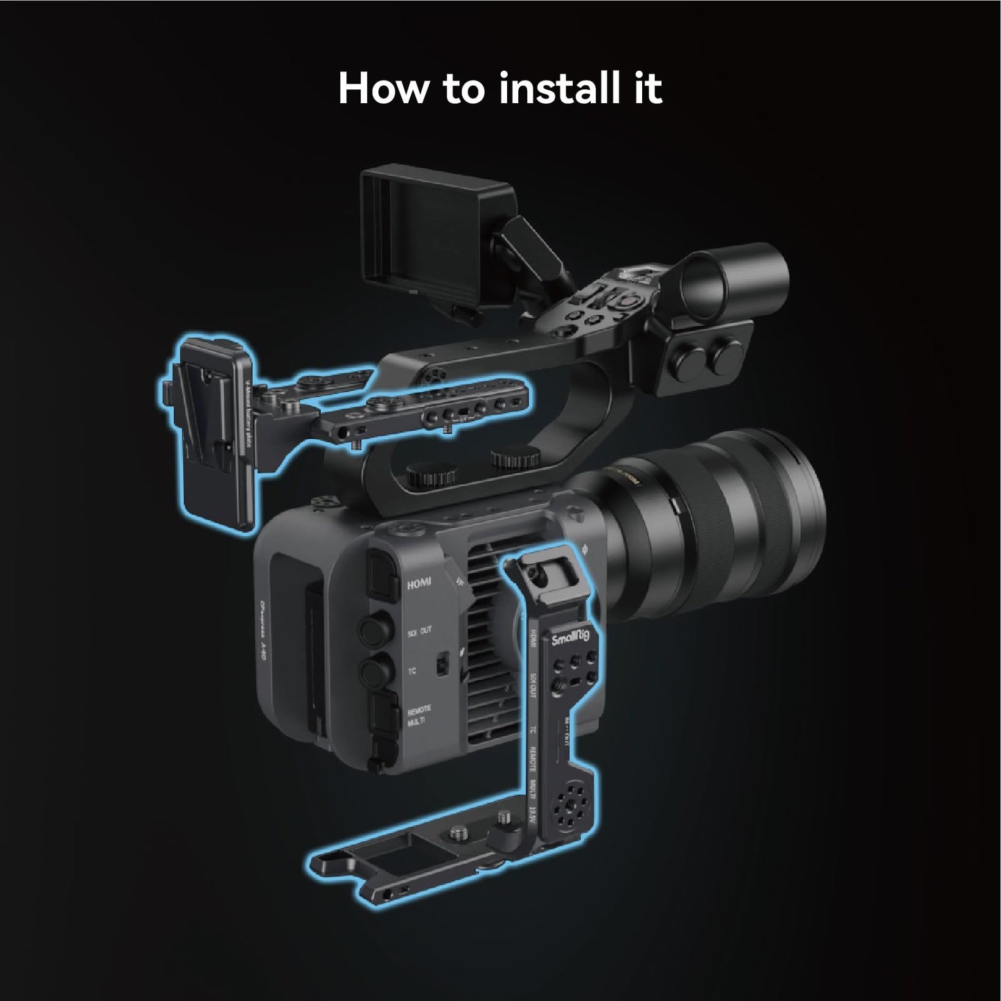 SmallRig FX6 Rig Kit 4124 – Cage Compacta para Sony FX6 – Preto
