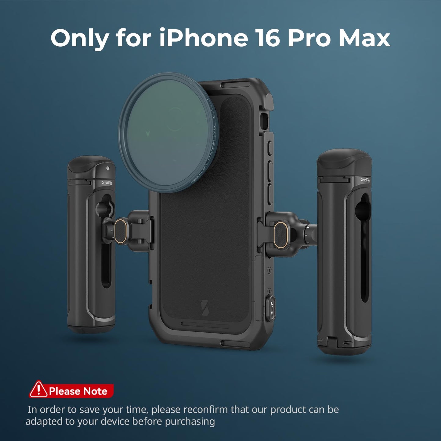 SMALLRIG Kit portátil duplo para celular para iPhone 16 Pro Max, equipamento de telefone com alça lateral de liberação rápida sem fio para gravação de vídeo/YouTube/transmissão ao vivo/Vlog - 5005 - Disponível AMÉRICA