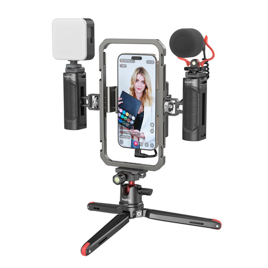 SmallRig Kit universal de vídeo para telefone para iPhone, smartphone e câmeras - Disponível AMÉRICA