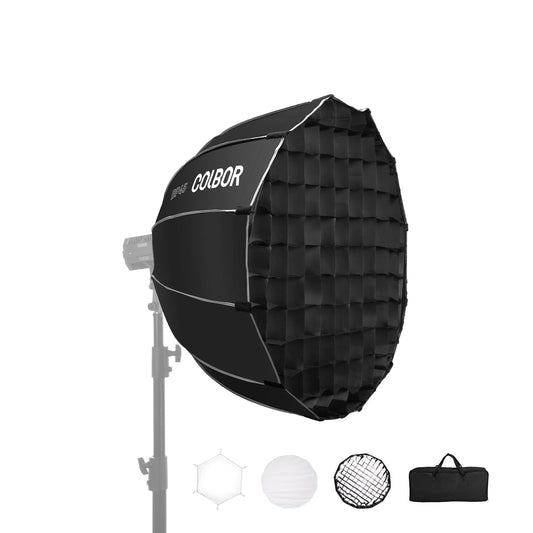 Softbox Parabólico COLBOR BP45 - 45cm, Suave e Nítida, com Honeycomb e Montagem Bowens