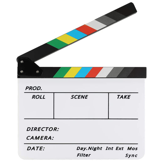 Disnace Claqueta de Cine 30 x 24.5cm, Scene Clapper Board, Claqueta de Escena, Claqueta Acrílica de Cortar, Tablero de Claqueta de Película, Claqueta Cine Profesional para Filmación de Películas