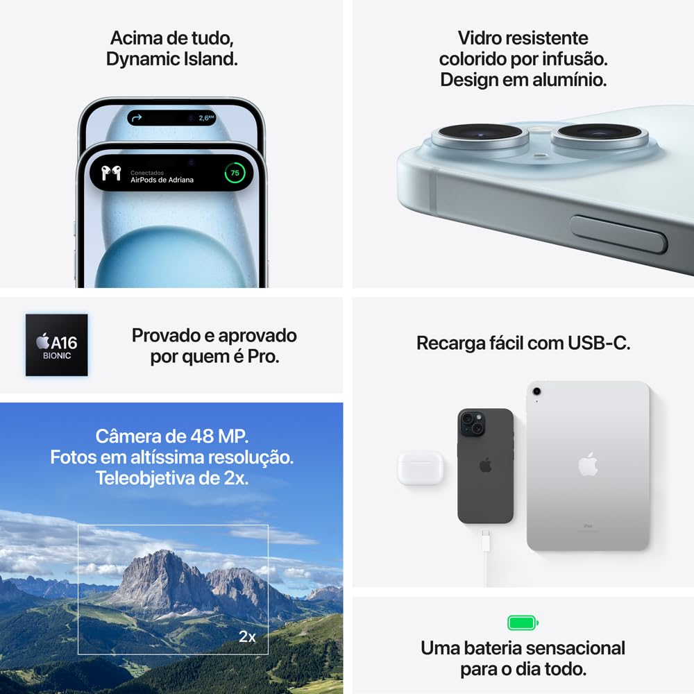 Apple iPhone 15 Plus (128 GB) — Azul - Disponível AMERICA