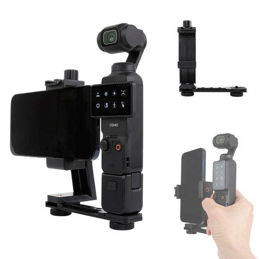 Leenconghui Suporte de telefone para DJI Osmo Pocket 3, acessórios de expansão de suporte para celular com orifício de rosca de 0,6 cm usado com tripé e haste de extensão - Disponível AMÉRICA