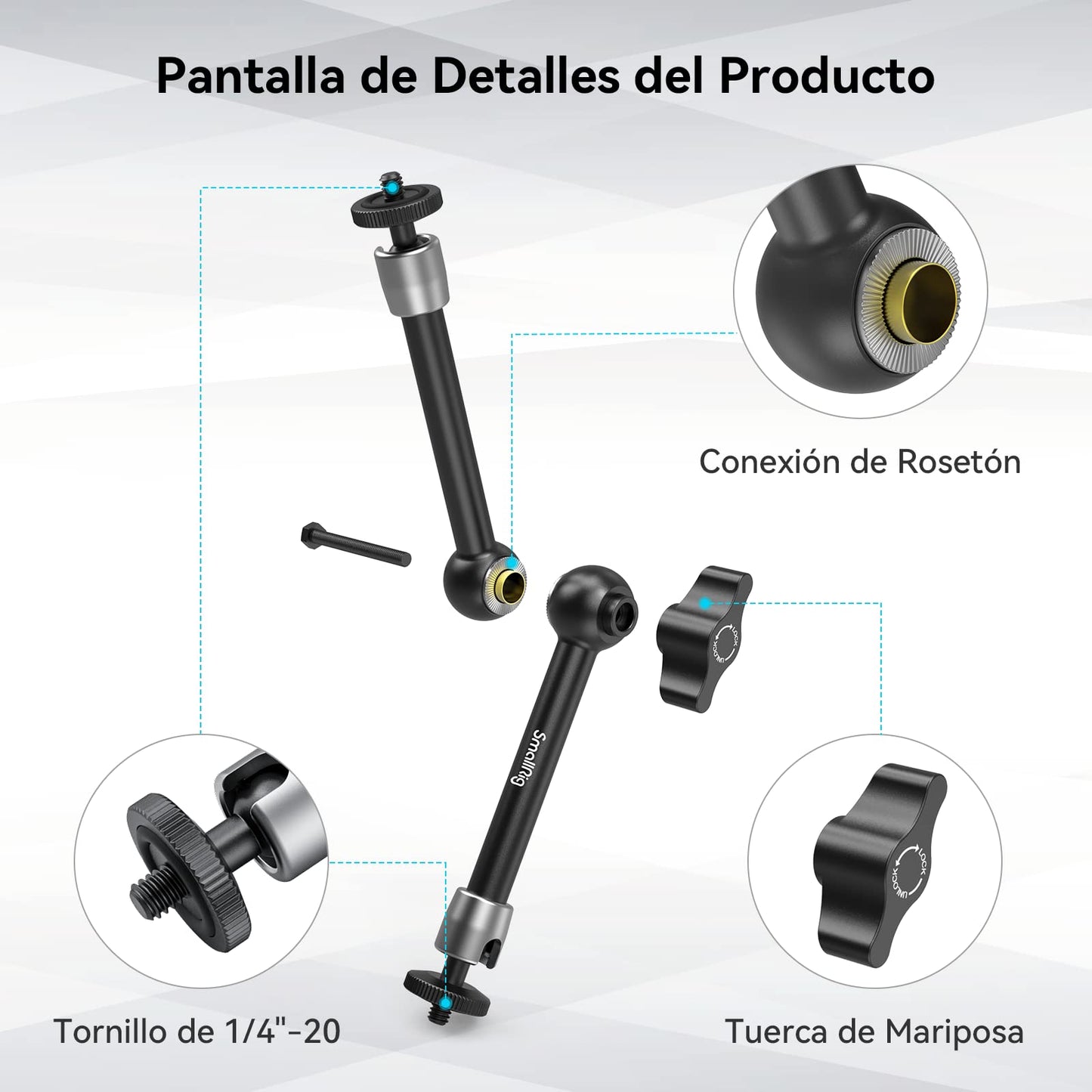 Braço Mágico SMALLRIG 2066 (9,8”) – Fixação Versátil para Monitores e Acessórios