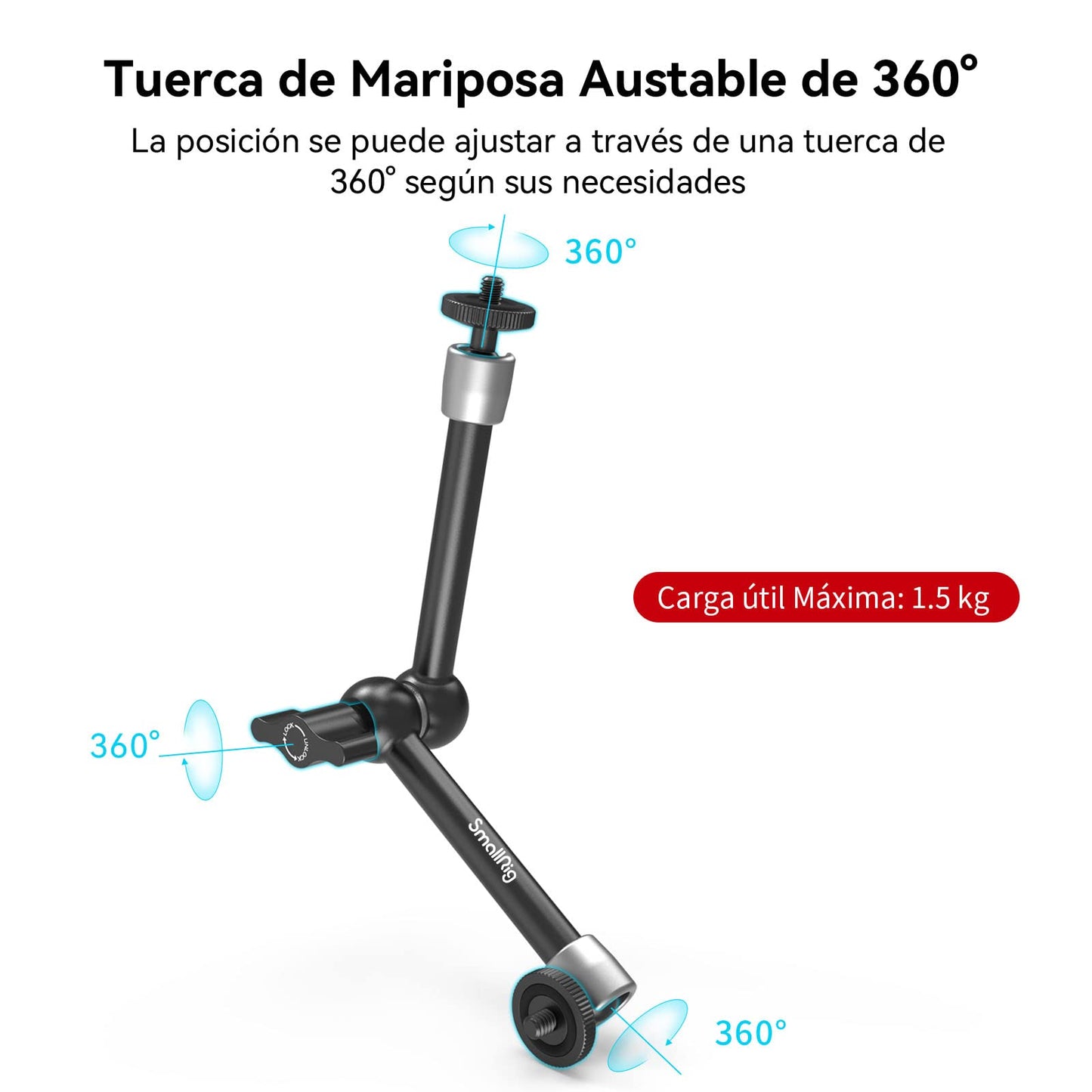 Braço Mágico SMALLRIG 2732 (10”) com Super Clamp – Fixação Versátil para Câmeras e Acessórios