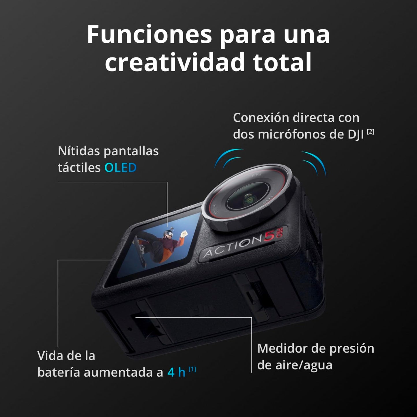 DJI Osmo Action 5 Pro - Cámara de Acción con Sensor 1/1.3” y Audio Profesional