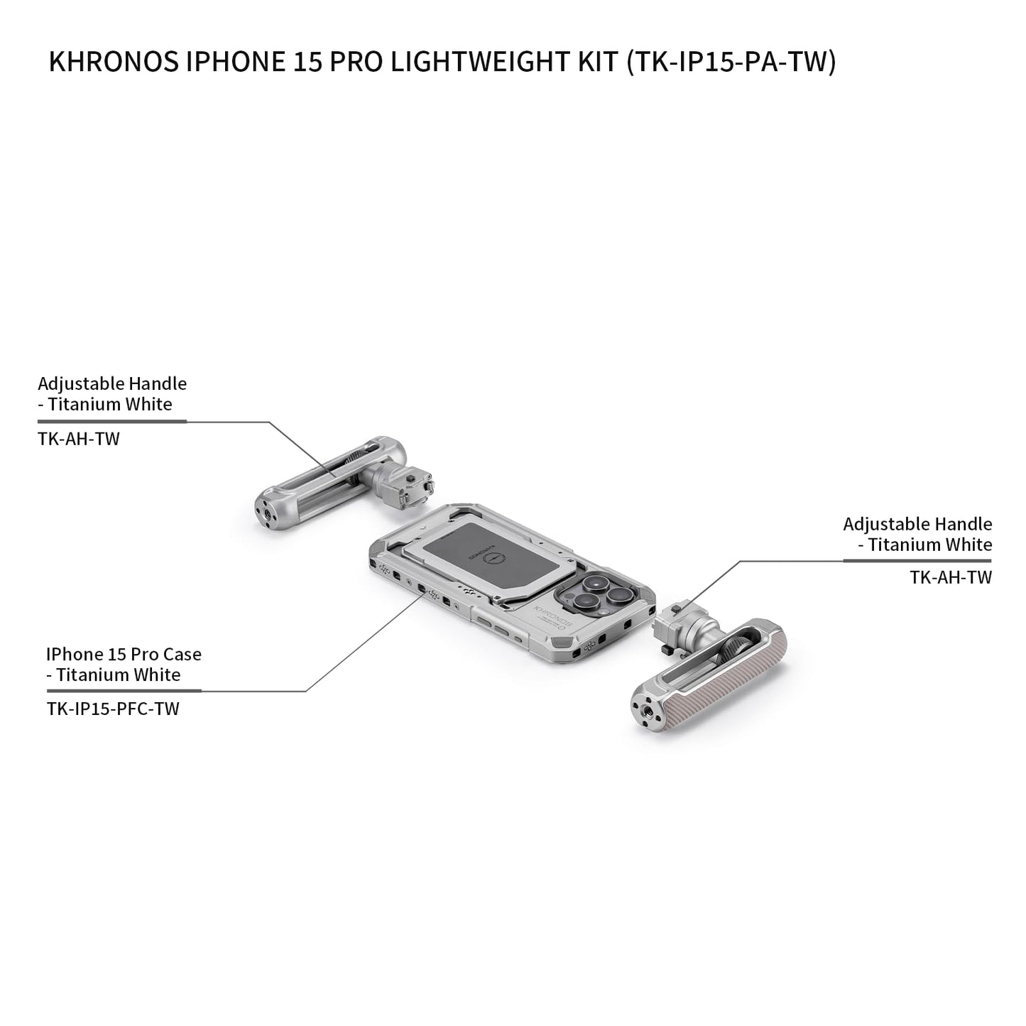 Cage Khronos Tiltaing para iPhone 15 Pro – Estrutura Profissional com Pega Rotativa e Alimentação Integrada - Disponível EUROPA