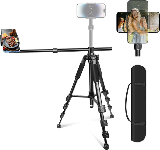 Elitehood Tripode para Movil & Soporte Movil Grabar Video, 180cm Tripode Movil Alto con Angulo de 360°Teléfono, Soporte Movil Tripode Flexible para Videografía de Fotografía Plana en Vivo