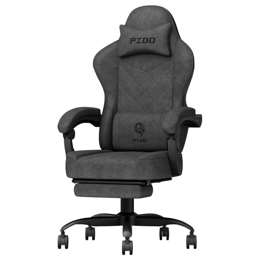PZDO Silla Gaming Ergonómica Silla de Oficina con Tejido de Alta Tecnología, Silla Gamer Silla Ordenador con Reposapiés, Cadeira Gaming Chair Silla de Ordenador, Adultos, Adolescentes (Negro)