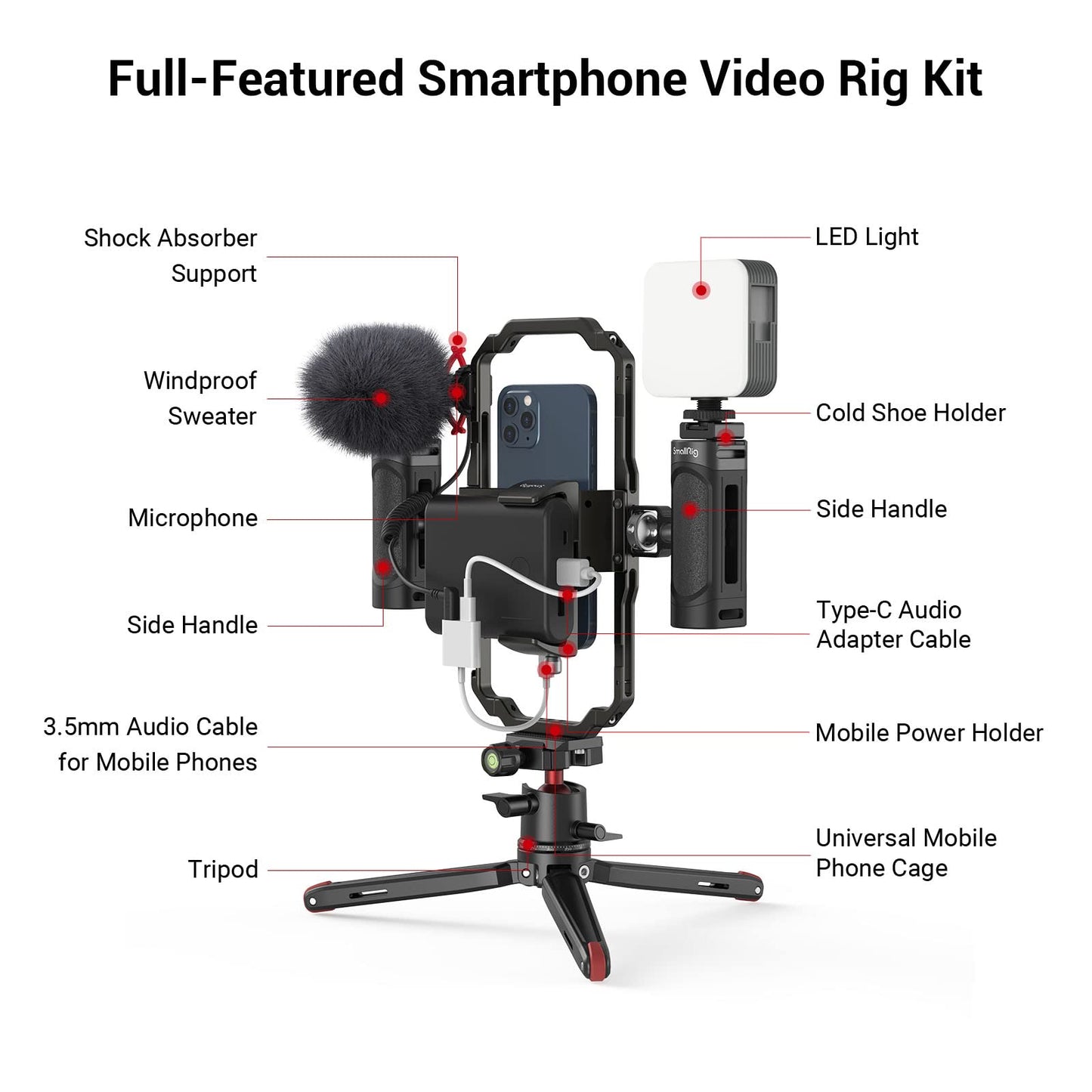 📱🎥 SmallRig 3384B – Kit Completo de Vlogging e Transmissão ao Vivo - Disponível EUROPA