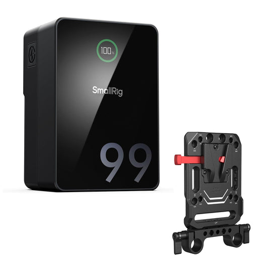 Bateria V-Mount SmallRig VB99 Pro + Placa de Montaje 3016 – Compacta e Eficiente com Carga Rápida 100W