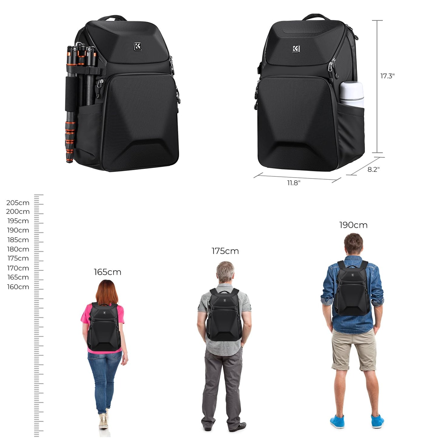 🎒 K&F Concept Mochila para Câmera Profissional - Impermeável, Antirroubo, Resistente ao Desgaste - Para DSLR e Acessórios