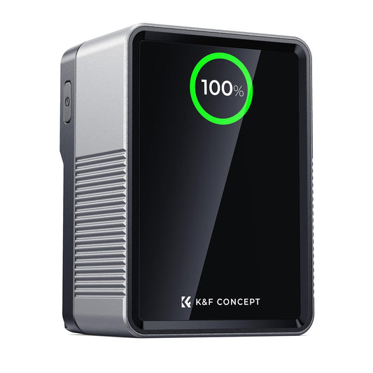 Bateria Mini V-Mount K&F Concept 99Wh com Carga Rápida e Tela TFT
