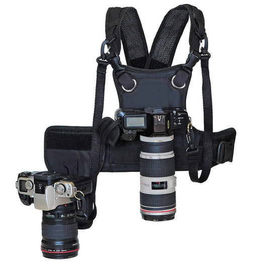 Nicama Multi Cámara Transporte Sistema de Arnés para El Pecho Chaleco con Side Holster para Cámaras Réflex Canon 6D 5D2 5D3 Nikon D800 D600 D300 Sony A7S A7R A7S2 Panasonic Olympus