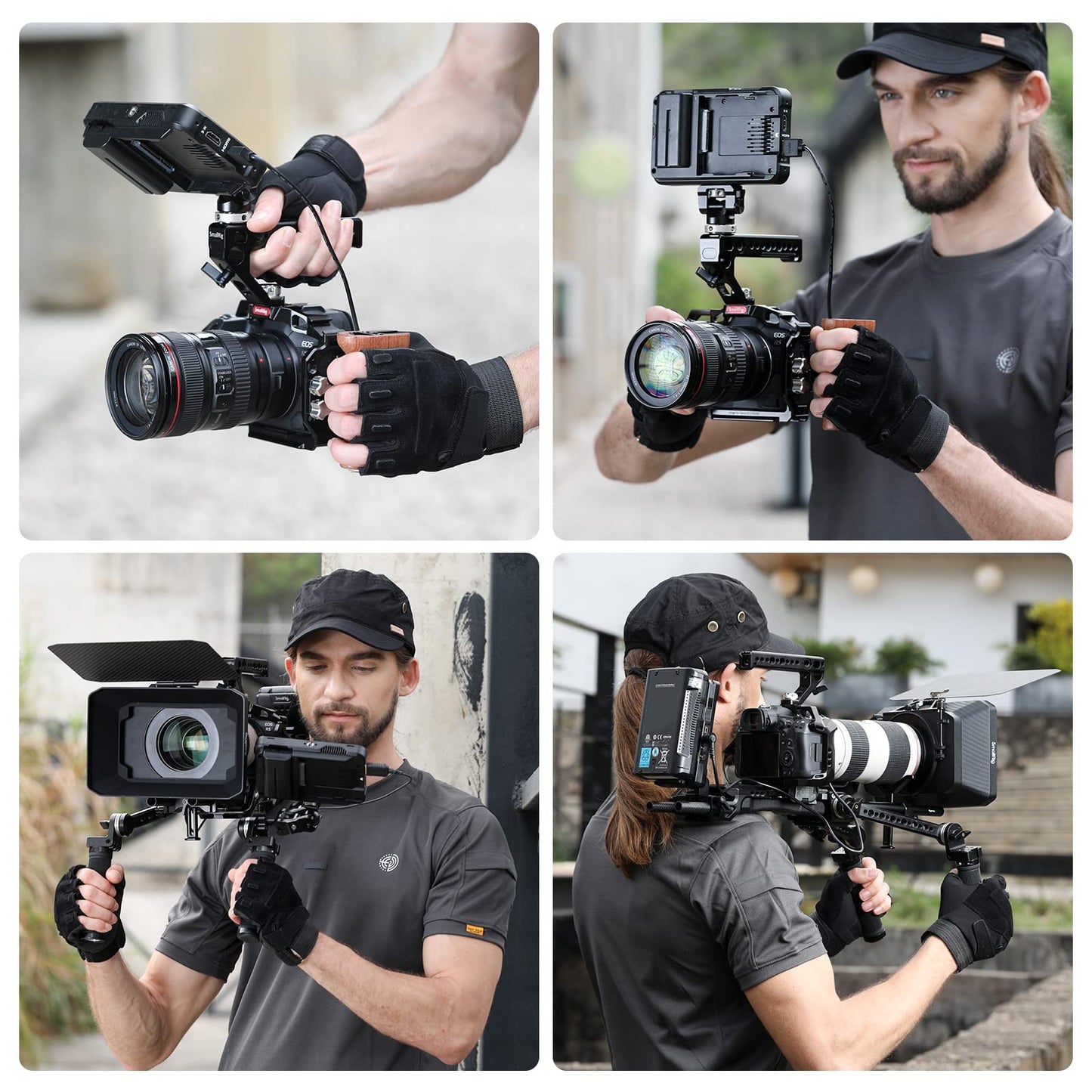 (Nueva Versión) SMALLRIG Jaula R5 / R5 C / R6 para Canon R5 R6 R5 C, Estabilizador de Plataforma de Aleación de Aluminio con Zapata, Orificios Roscados de 1/4"-20 y 3/8"-16-2982