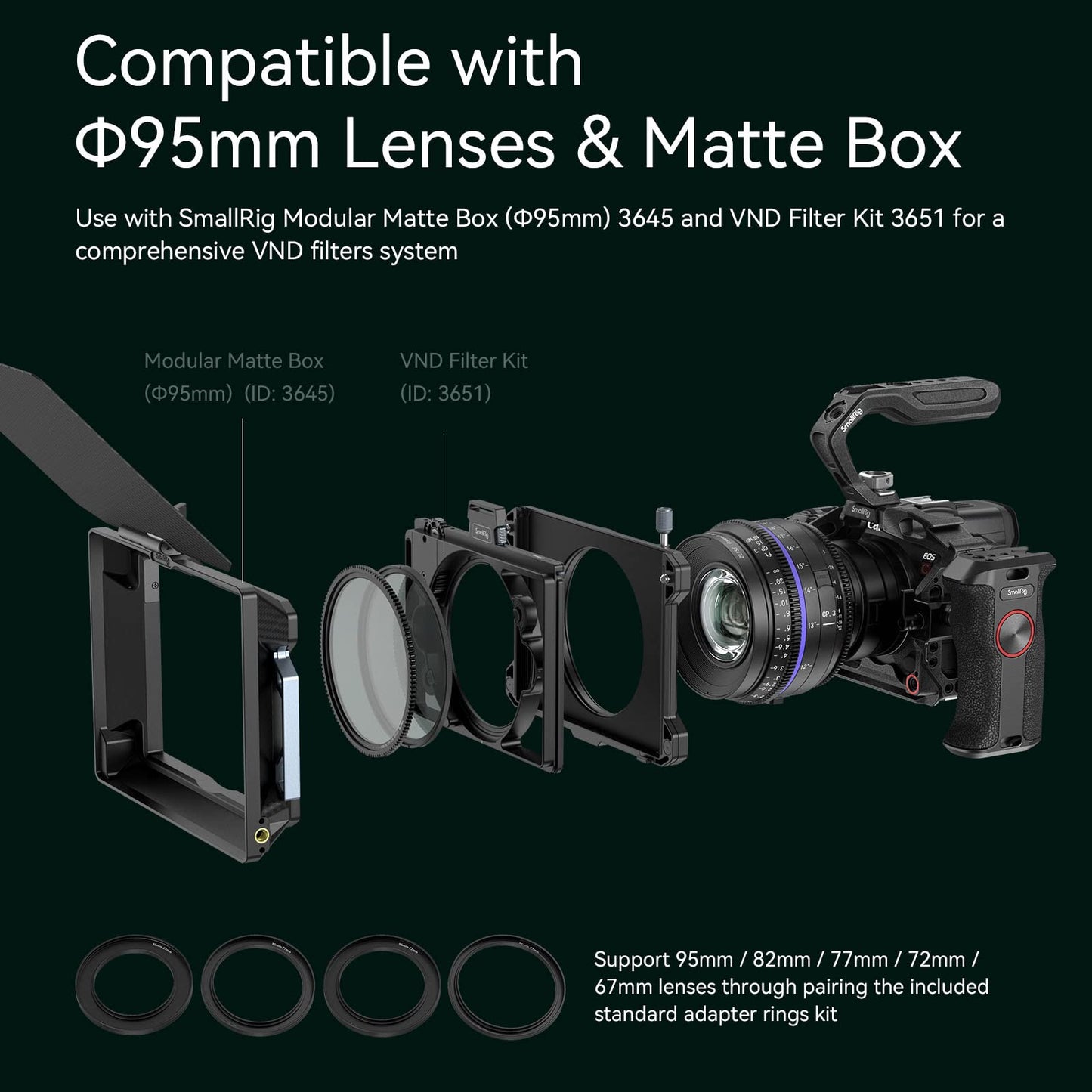 Filtro ND Variable 1-8 Stops y CPL 2 en 1 SmallRig – Filtro Magnético con Cristal Óptico B270