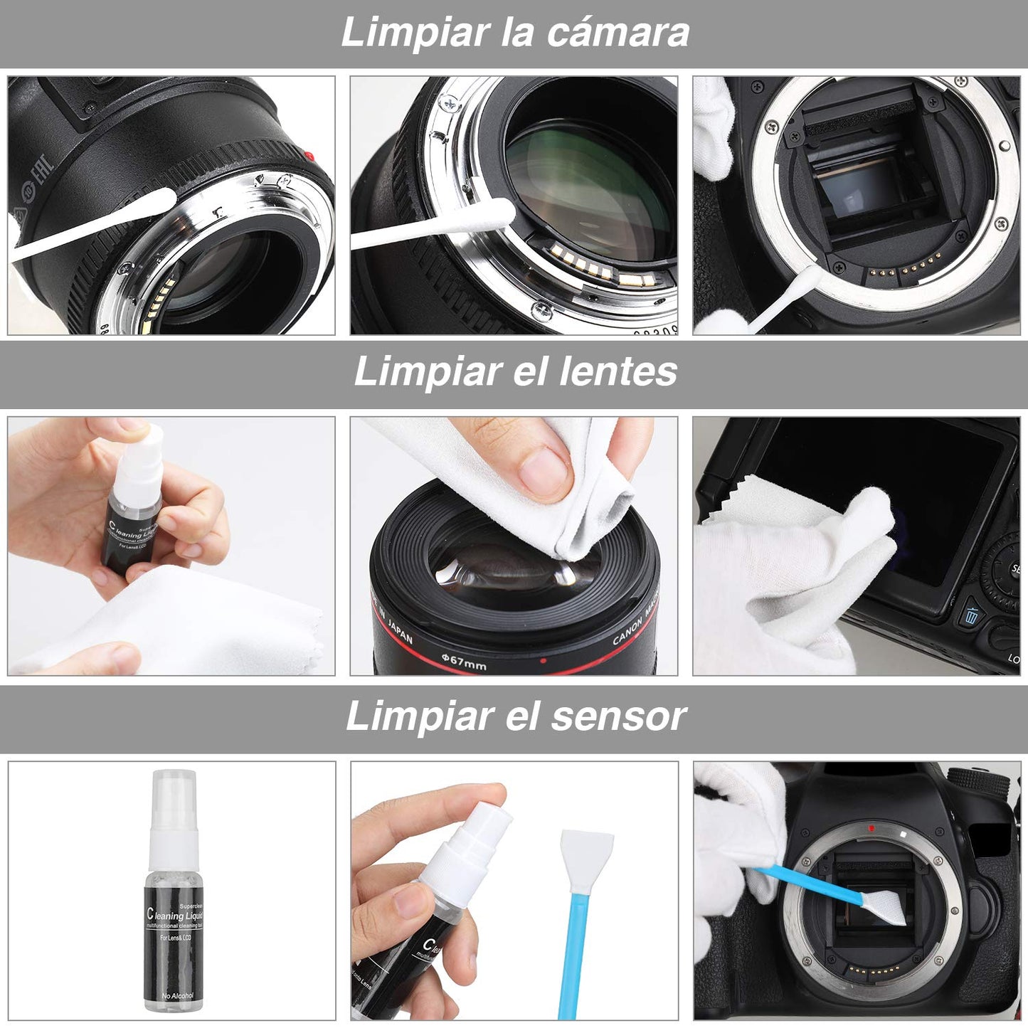 Kit de Limpeza 71 em 1 Zacro – Completo para Câmeras, Lentes e Equipamentos Eletrônicos