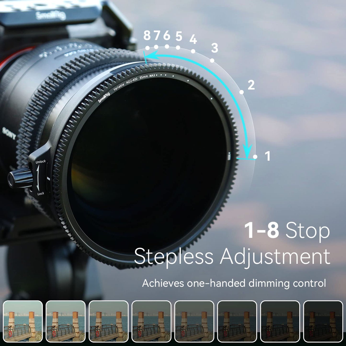 Filtro ND Variable 1-8 Stops y CPL 2 en 1 SmallRig – Filtro Magnético con Cristal Óptico B270