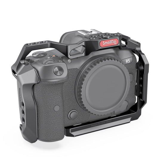 (Nueva Versión) SMALLRIG Jaula R5 / R5 C / R6 para Canon R5 R6 R5 C, Estabilizador de Plataforma de Aleación de Aluminio con Zapata, Orificios Roscados de 1/4"-20 y 3/8"-16-2982