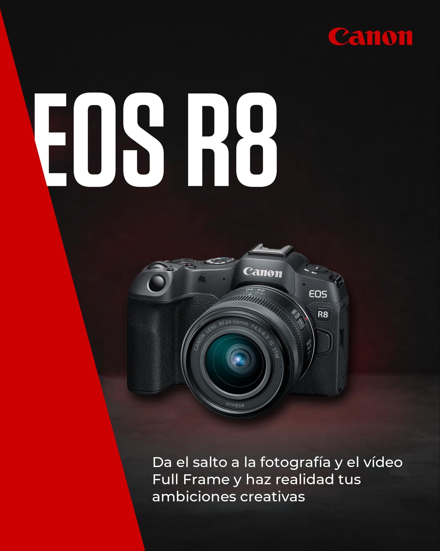 Canon EOS R8 - Câmera Mirrorless Full Frame 24,2MP com Vídeo 4K, Autofoco Avançado e Conectividade - Disponível EUROPA