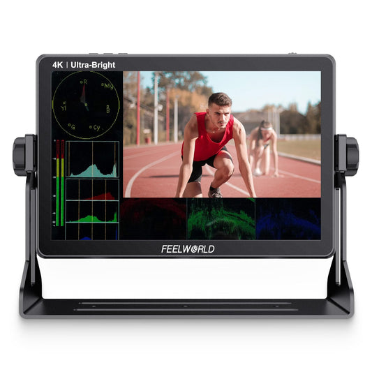 FEELWORLD LUT11H - Monitor DSLR de campo ultrabrillante de 10.1 pulgadas de 2000 nits, con pantalla táctil, forma de onda, LUT F970, kit de instalación y alimentación, salida de entrada HDMI