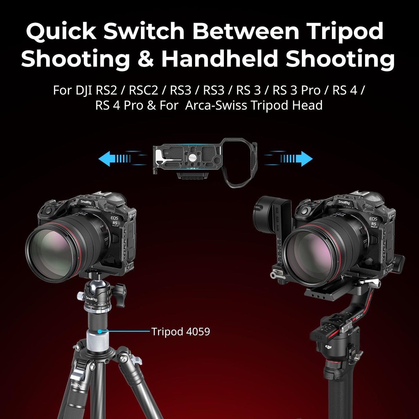 SMALLRIG Black Mamba Kit de Jaula para Cámara para Canon para EOS R5 Mark II con Asa Superior y Abrazadera de Cable Dedicada, Soporte para Cámara de Aleación de Aluminio - 4976