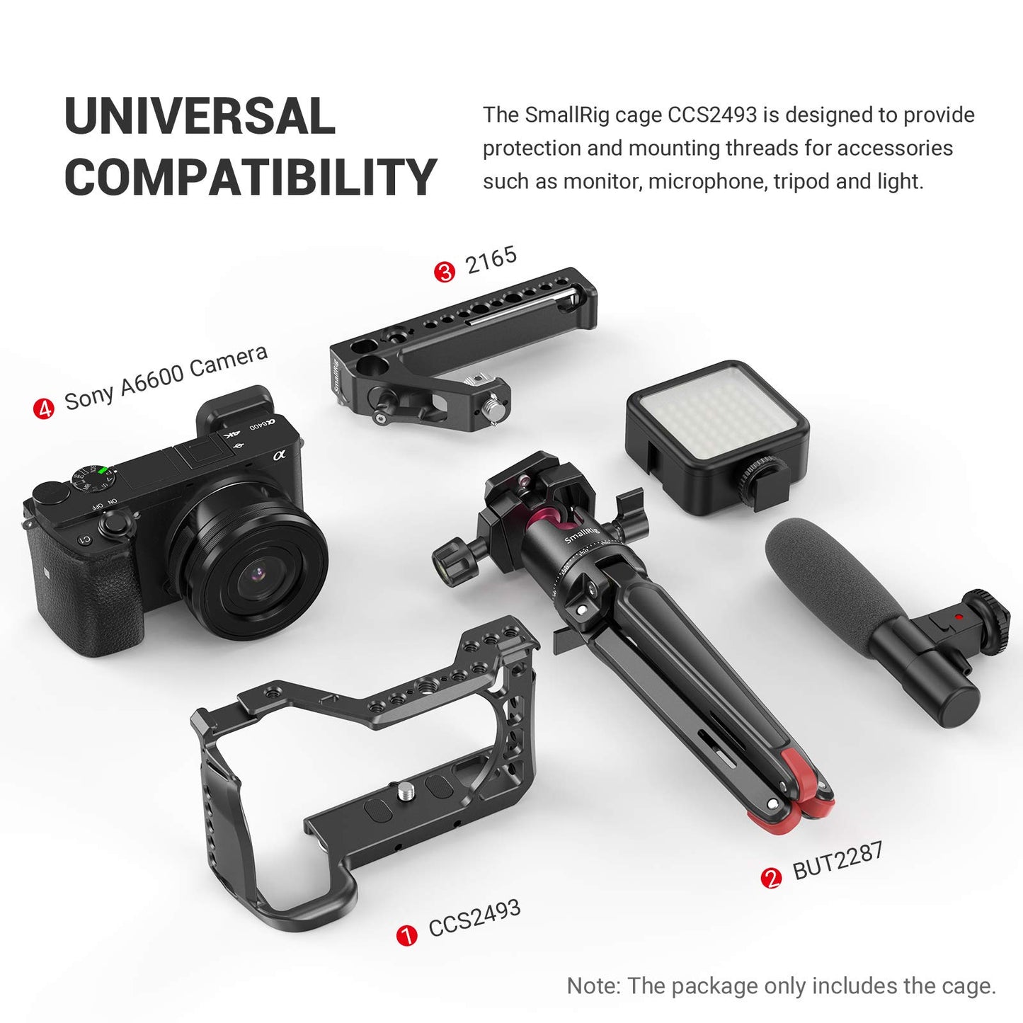 SMALLRIG Cage 2493-CF – Cage para Sony A6600 – Preto