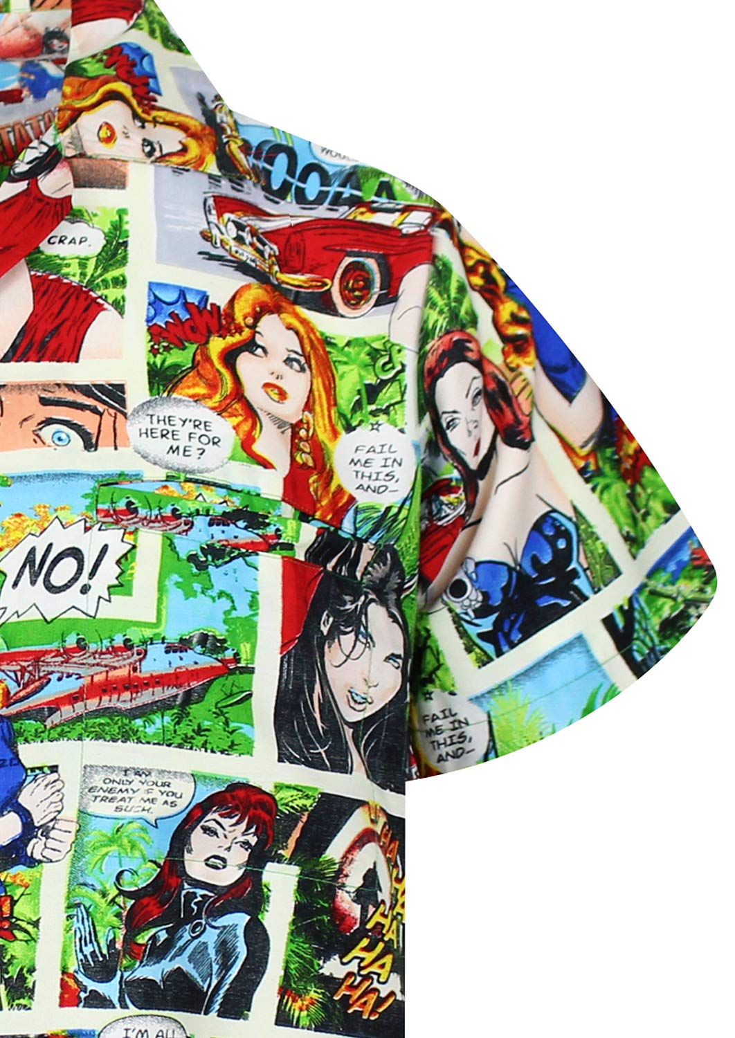 Funky Camisa Hawaiana, Comic, Multicolor, M