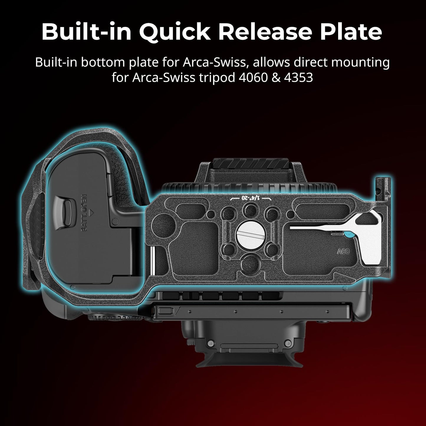 SMALLRIG Black Mamba Kit de Jaula para Cámara para Canon para EOS R5 Mark II con Asa Superior y Abrazadera de Cable Dedicada, Soporte para Cámara de Aleación de Aluminio - 4976