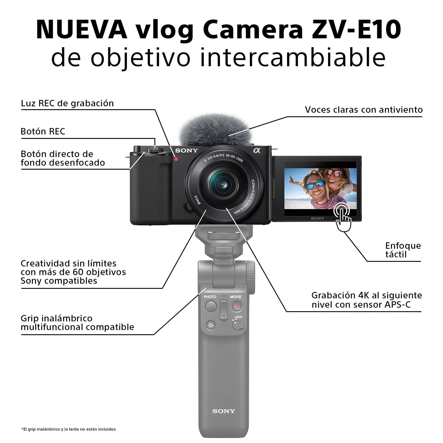 Sony Alpha ZV-E10 – Câmera Vlog 4K com Microfone Direcional e Lentes Intercambiáveis - Disponível EUROPA