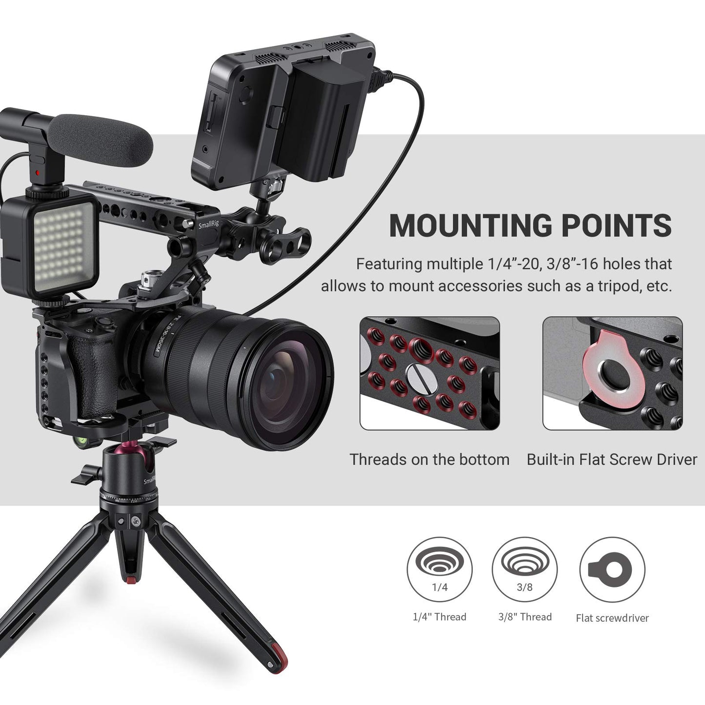 SMALLRIG Cage 2493-CF – Cage para Sony A6600 – Preto